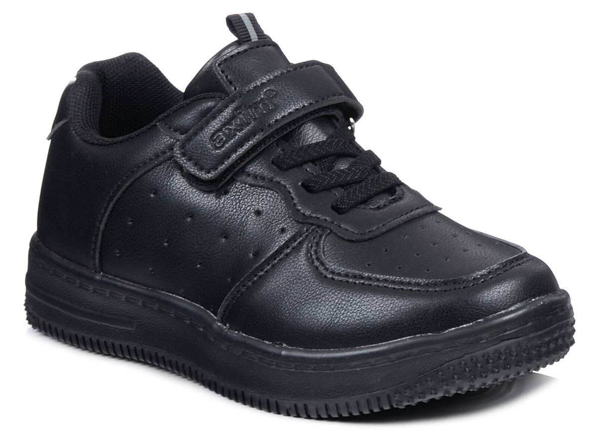 Buty dziecięce sportowe na rzepy skórzana wkładka czarne Axim 24394C -32