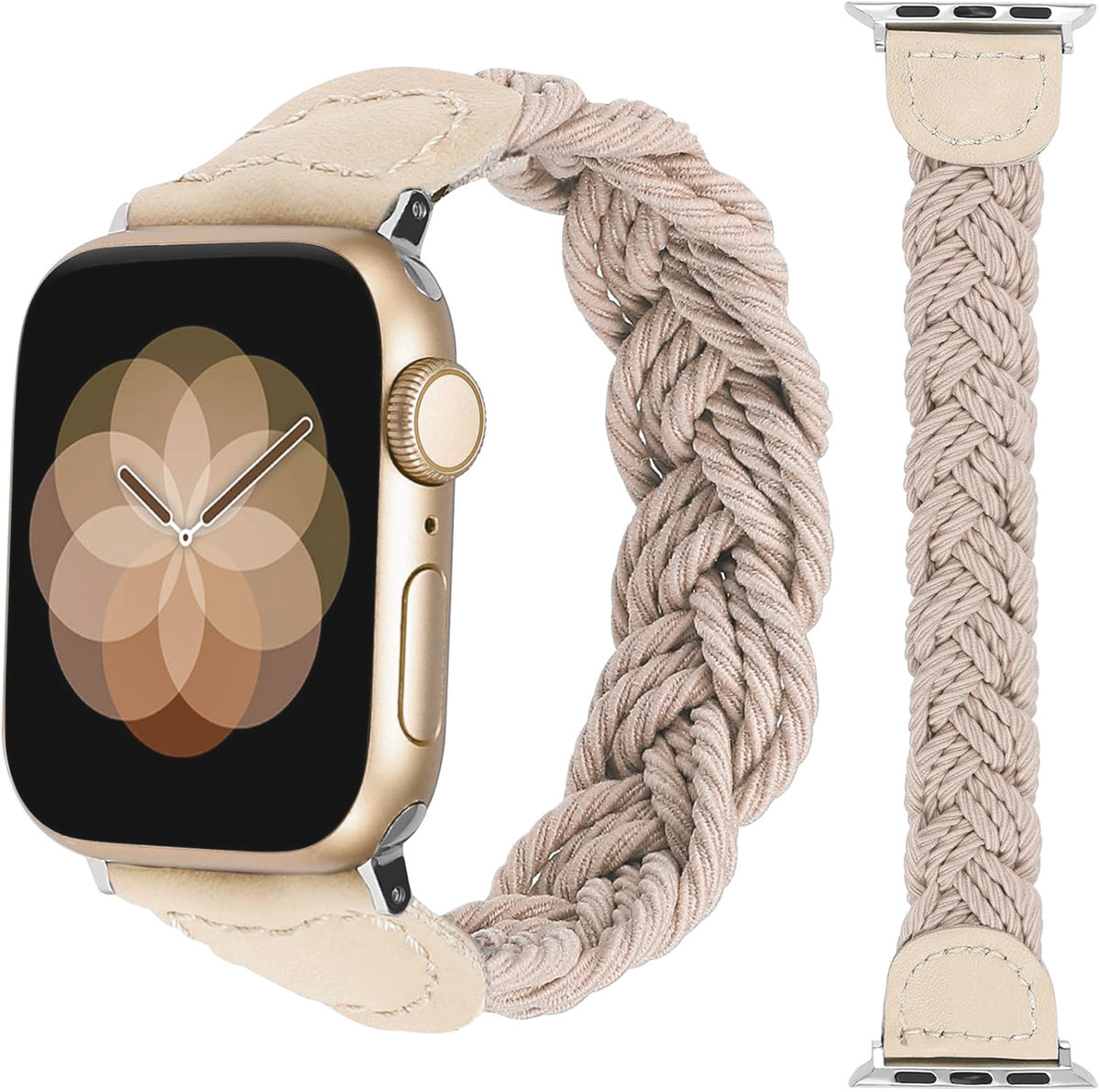 BRANSOLETA DO ZEGARKA APPLE WATCH 3/4/5/6/7/8/9/10/SE 42/44/45/49 BEŻOWY