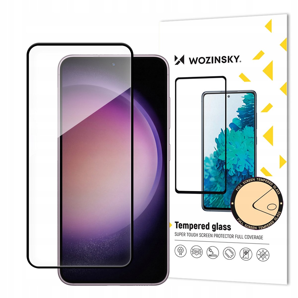 Szkło hartowane 9H na cały ekran Samsung Galaxy S24 z czarną ramką Full Glu