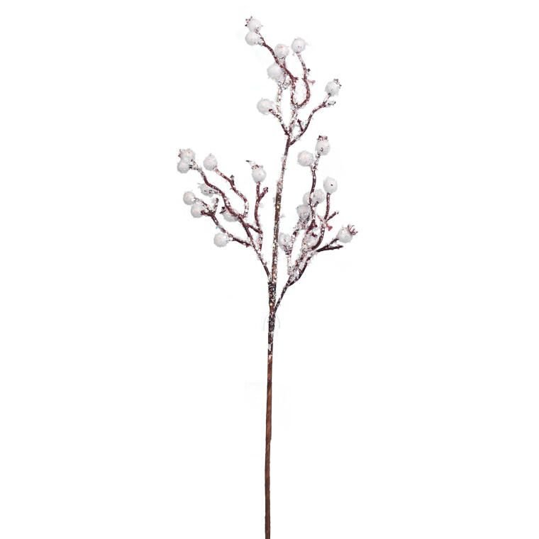Gałązka Dekoracyjna Ze Śnieżnymi Kuleczkami 50Cm