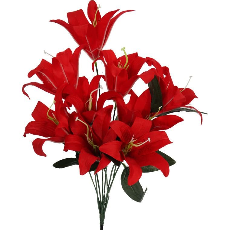 Bukieet 10 Czerwonych Sztucznych Lilii - Wysokość