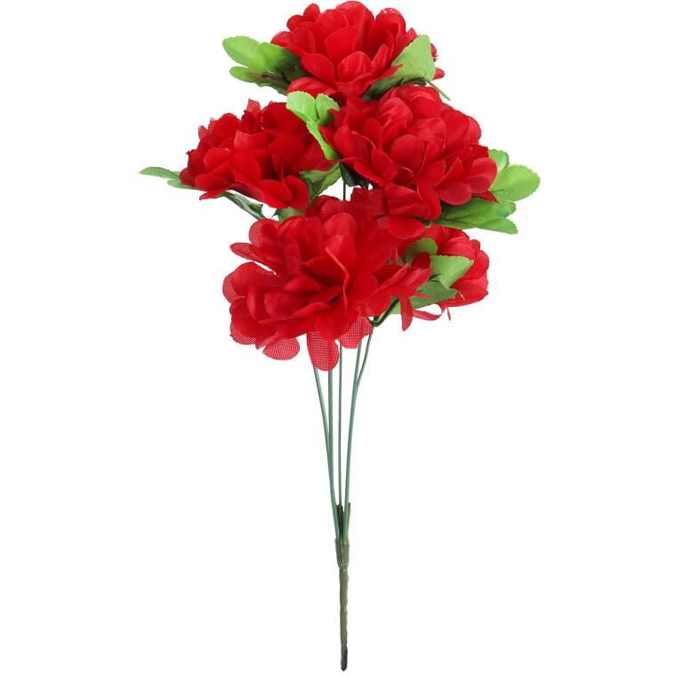 Sztuczny bukiet 5 czerwonych chryzantem 36 cm - de