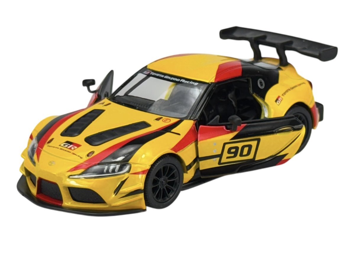 KINSMART TOYOTA GR SUPRA RACING CONCEPT ŻÓŁTY #90 1:36 BEZ PUDEŁKA KT5421