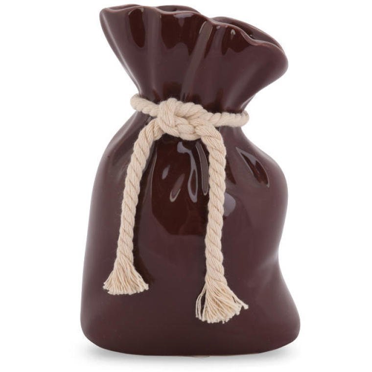 Wazon ceramiczny Brązowa Sakiewka z antypoślizgowy