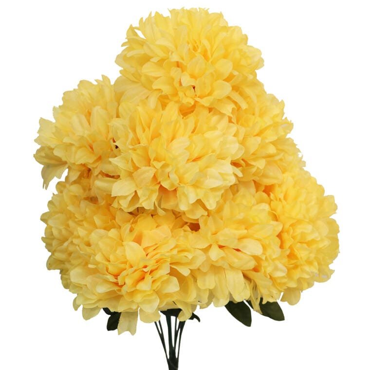 BUKIET 9 SZTUCZNYCH CHRYZANTEM ŻÓŁTYCH 58 CM - DO