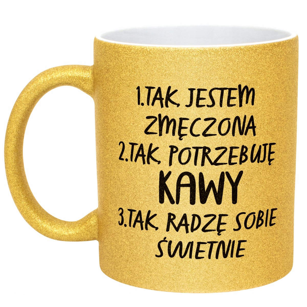 Złoty kubek brokatowy Dzień Kobiet Zabawny Prezent Upominek Dla Kobiety