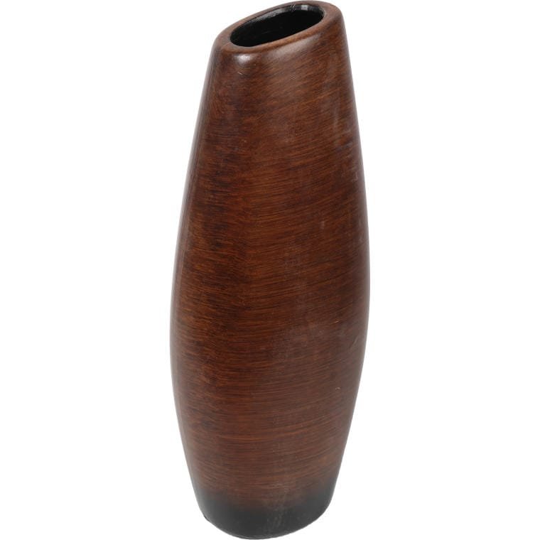Wazon ceramiczny wysoki w kolorze brązowym 10x7x26