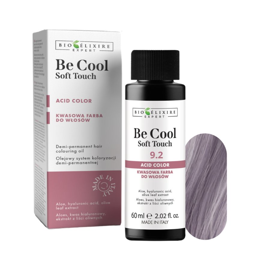 BIOELIXIRE Kwasowa farba do włosów Be Cool SOFT TOUCH - 9.2 Bardzo jasny irysowy blond/Very Light Iris Blonde - 60ml