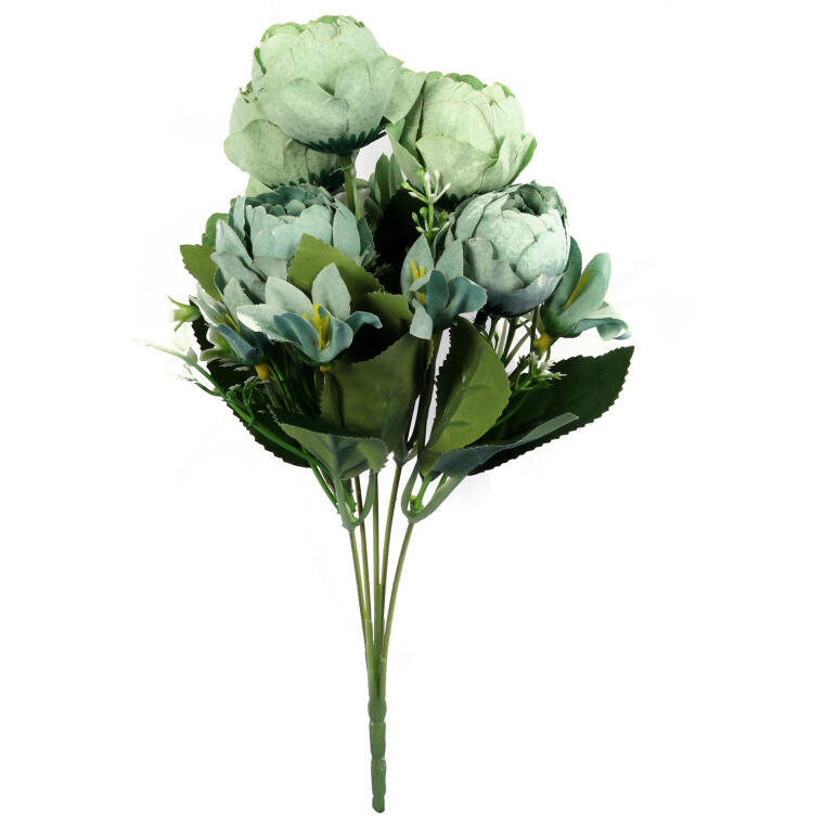 5-Pięktna Sztucznych Piwonii w Kolorze Zielonym o