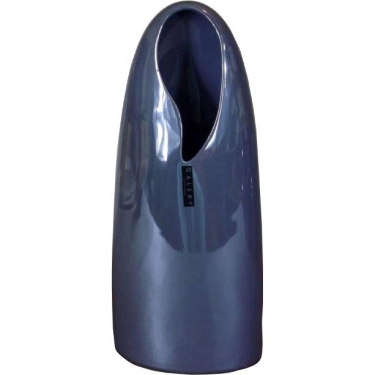 Wazon ceramiczny w kolorze niebieskim duży 16x8x37