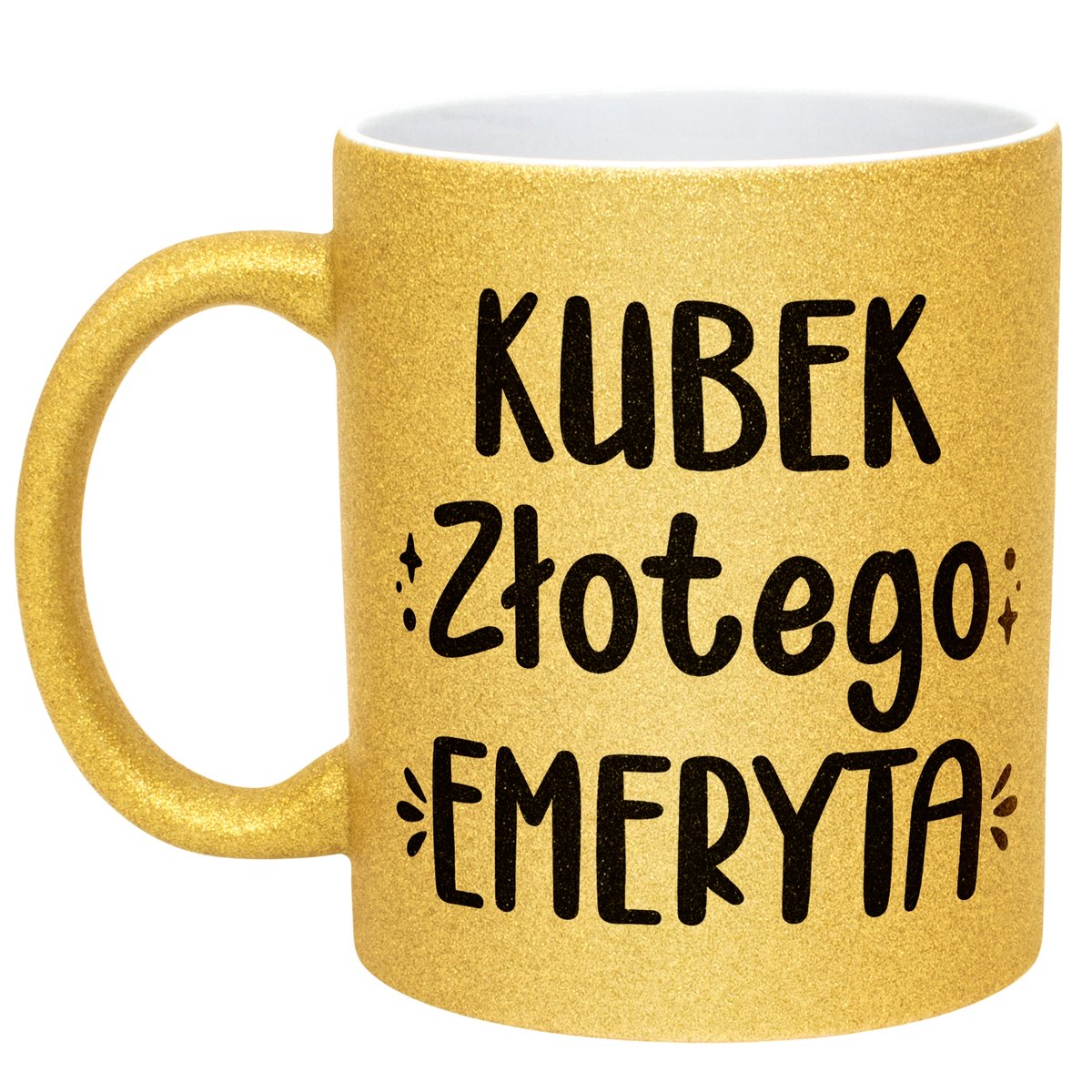 Złoty kubek brokatowy Z okazji Emerytury Dla Emeryta Prezent