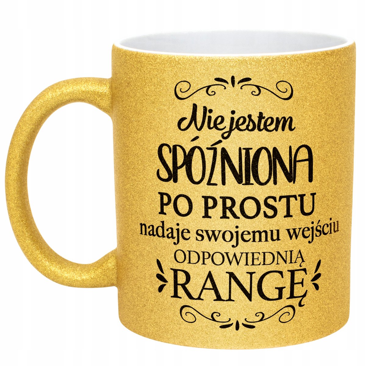 Złoty kubek brokatowy Dzień Kobiet Zabawny Prezent Upominek Dla Kobiety