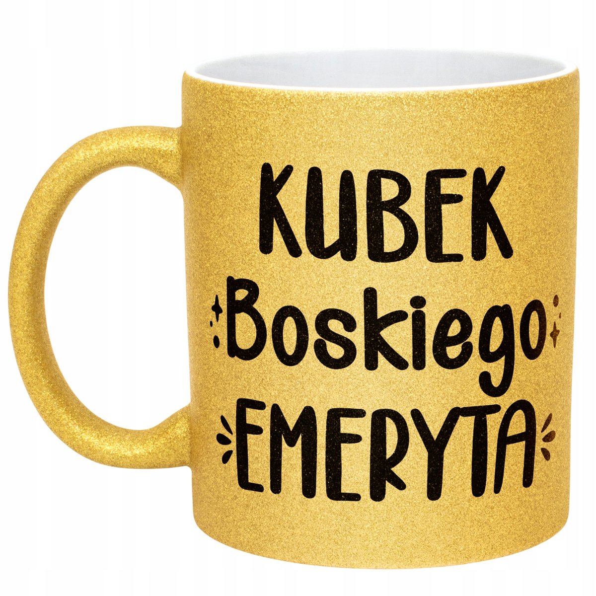 Złoty kubek brokatowy Z okazji Emerytury Dla Emeryta Prezent