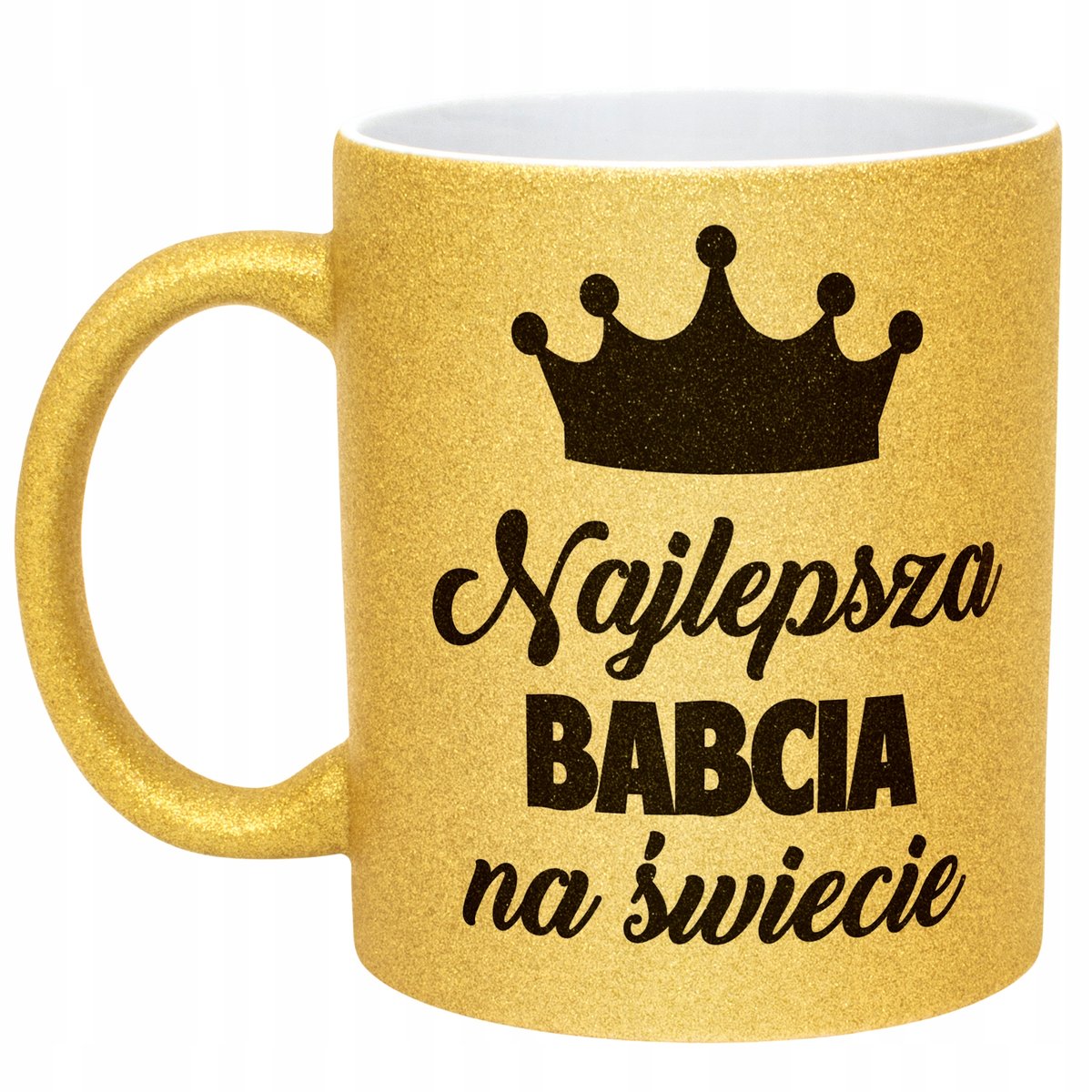 Złoty kubek brokatowy Dzień Babci Dla Babci Prezent Upominek