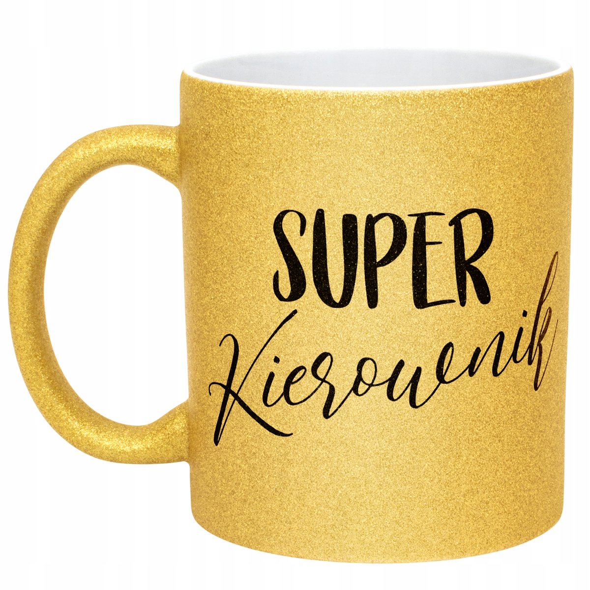 Złoty kubek brokatowy Super Kierownik Dla Kierownika Praca Prezent