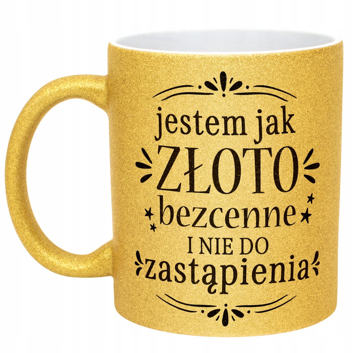 Złoty kubek brokatowy Dzień Kobiet Zabawny Prezent Upominek Dla Kobiety