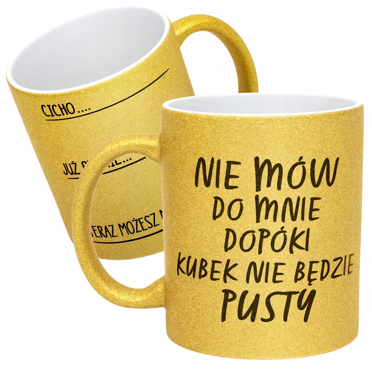 Złoty kubek brokatowy Dzień Kobiet Zabawny Prezent Upominek Dla Kobiety