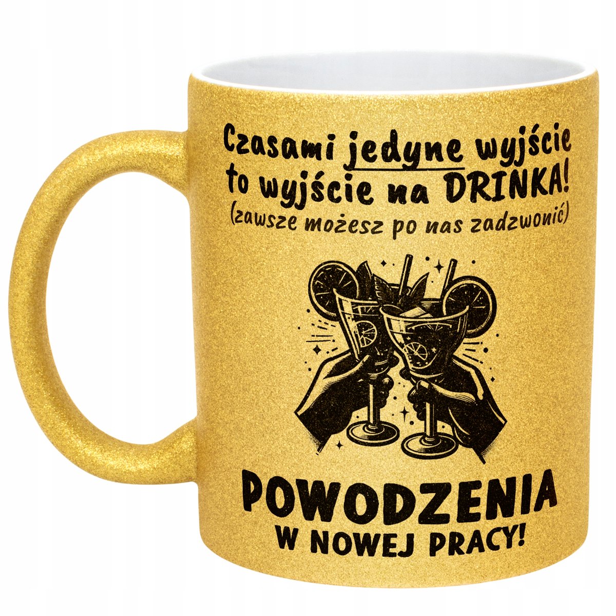 Złoty kubek brokatowy Na Pożegnanie Odejście z Pracy Zabawny Prezent
