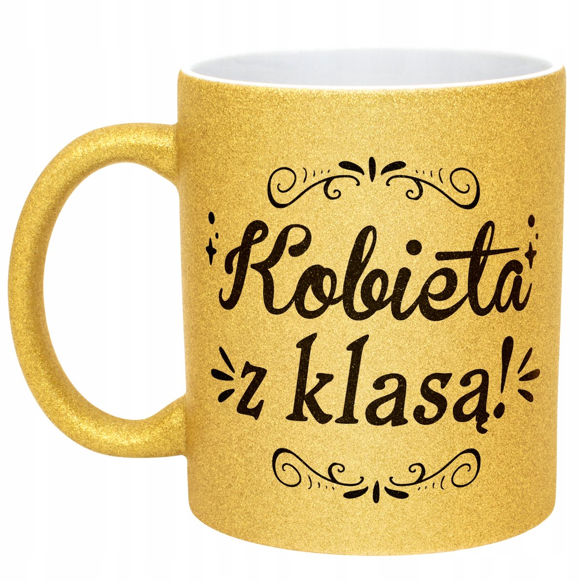 Złoty kubek brokatowy Dzień Kobiet Zabawny Prezent Upominek Dla Kobiety