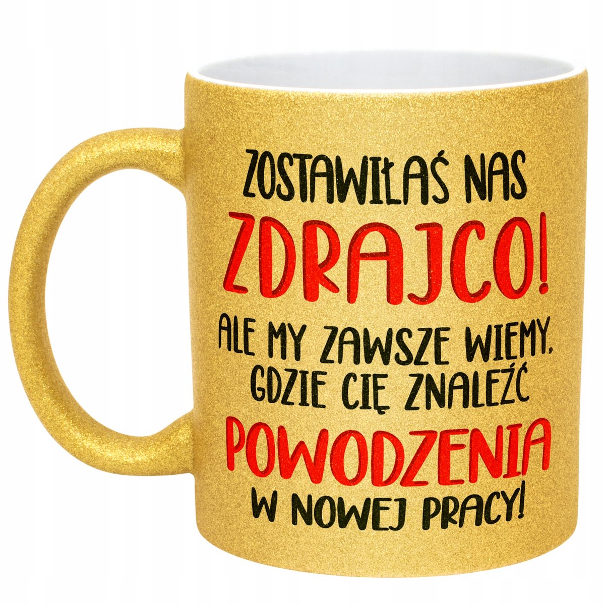 Złoty kubek brokatowy Na Pożegnanie Odejście z Pracy Dla Koleżanki Prezent