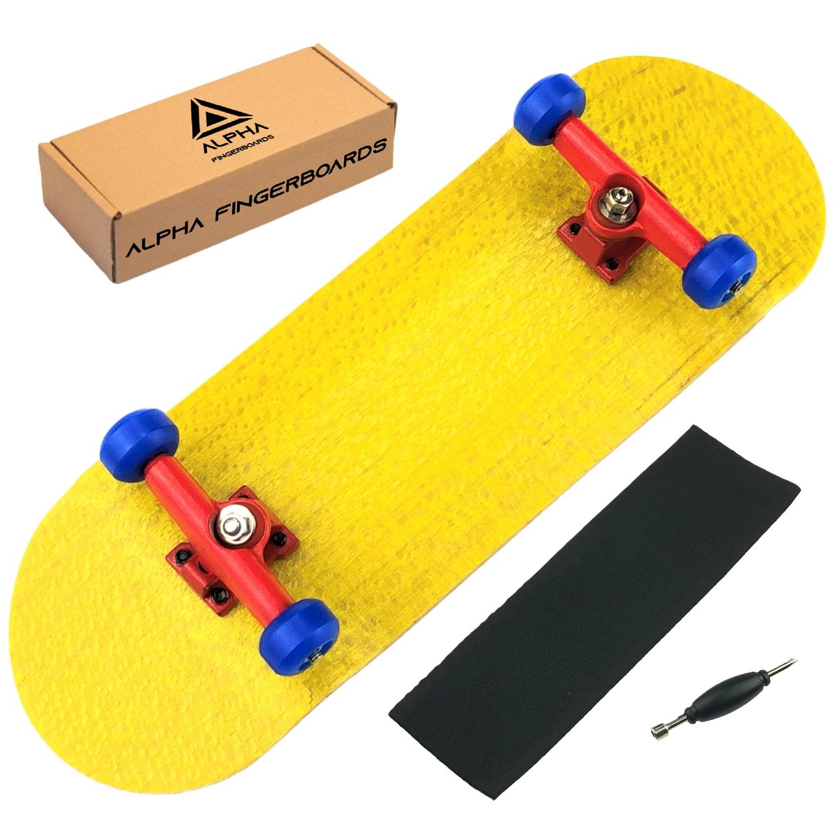 FINGERBOARD ALPHA KOMPLETNY SET DREWNIANY MINI DESKOROLKA TRUCKI ŁOŻYSKA
