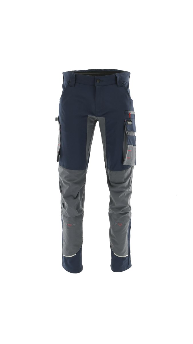 Spodnie robocze do pasa MOTIONFLEX ELASTYCZNE WZMACNIANE SLIMOWANE 56XL Granatowy-Ciemnoszary