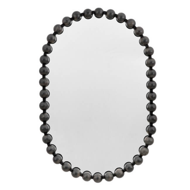 Lustro ścienne owalne Ceretti 5059413703553 z koralikami czarny
