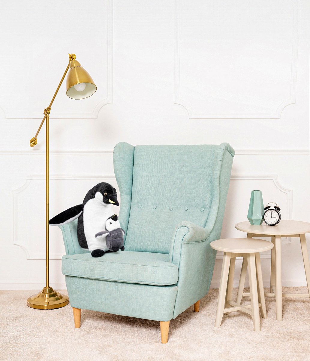 MIŚ PLUSZOWY PINGWIN Z DZIECKIEM PLUSZAK MASKOTKA PRZYTULANKA ZABAWKA - 35cm