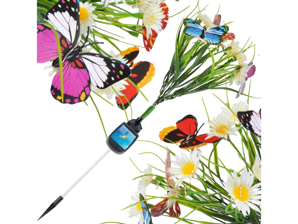 Lampa Solarna Ogrodowa Lampka Kwitnąca Łąka Kwiaty Do Ogrodu Dekoracyjna Biała Łąka