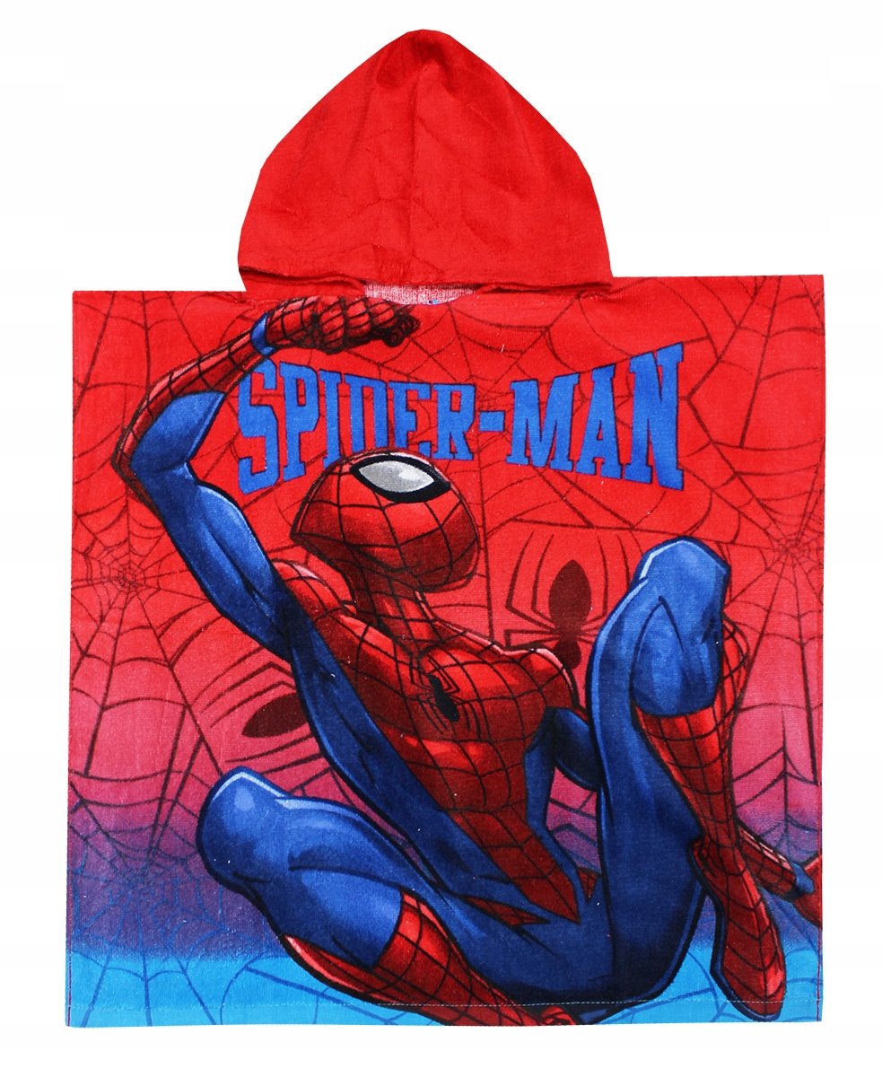 SPIDERMAN MARVEL PONCZO KĄPIELOWE RĘCZNIK Z KAPTUREM DZIECIĘCY BASEN LATO