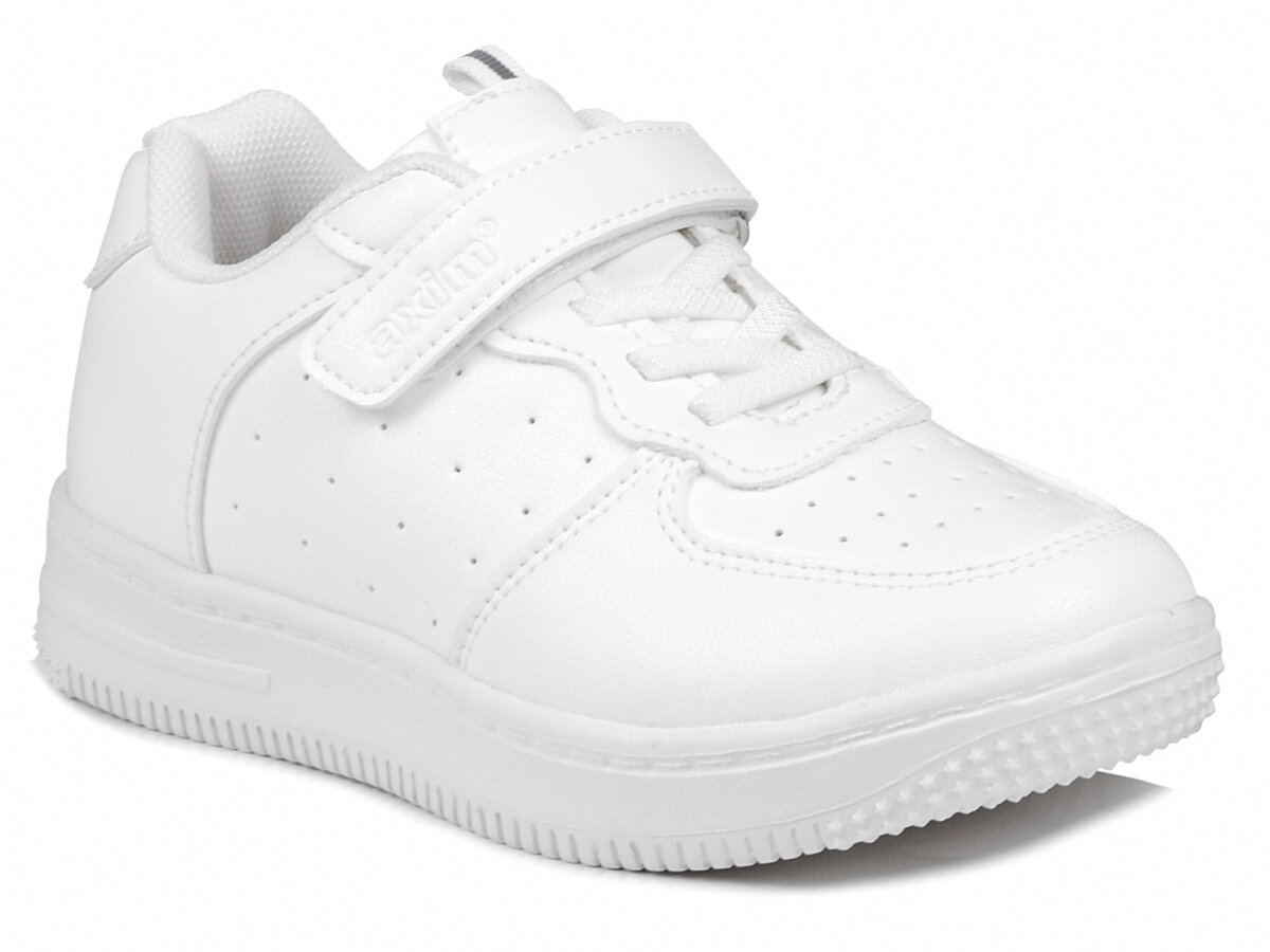 Buty dziecięce sportowe na rzepy skórzana wkładka całe białe Axim 24393B-32