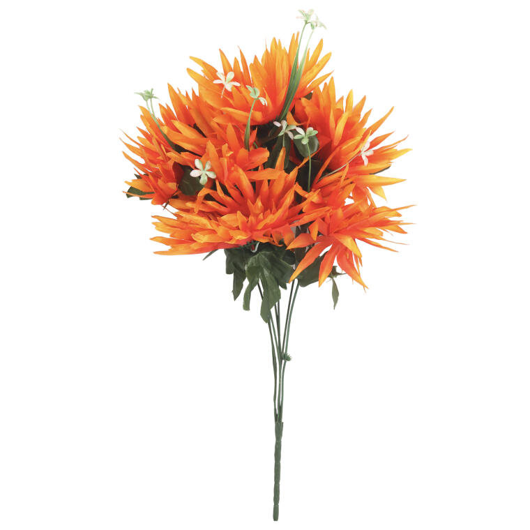 Pomarańczowy Bukiet 7 Sztucznych Astrów Z Białymi