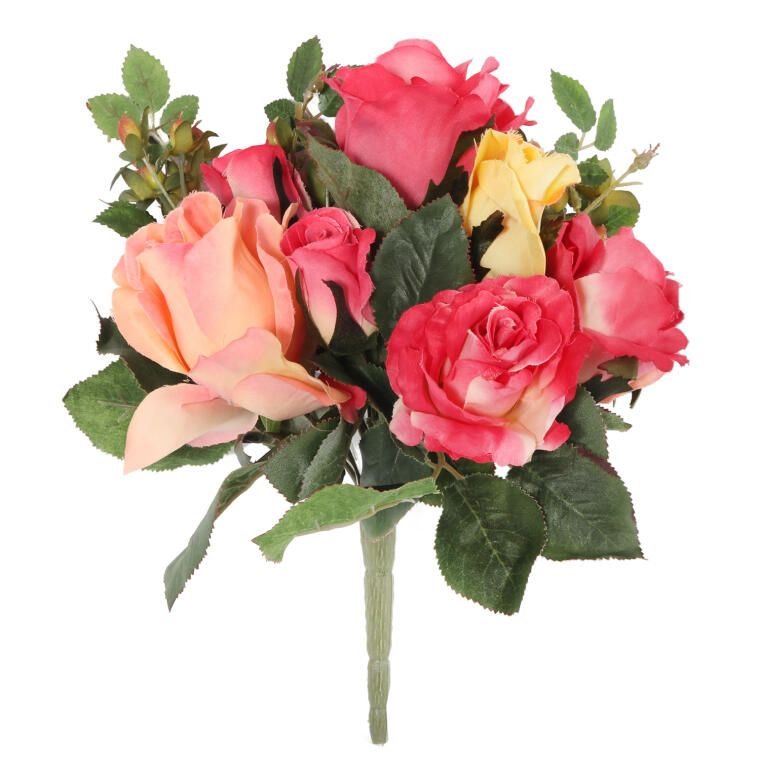 Elegancki Sztuczny Bukiet Róż z Różami Różowymi i