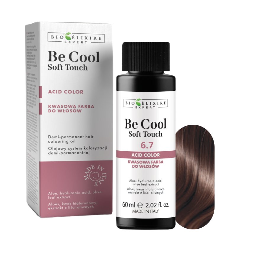 BIOELIXIRE Kwasowa farba do włosów Be Cool SOFT TOUCH - 6.7 Ciemny brązowy blond/Dark Brown Blonde - 60ml