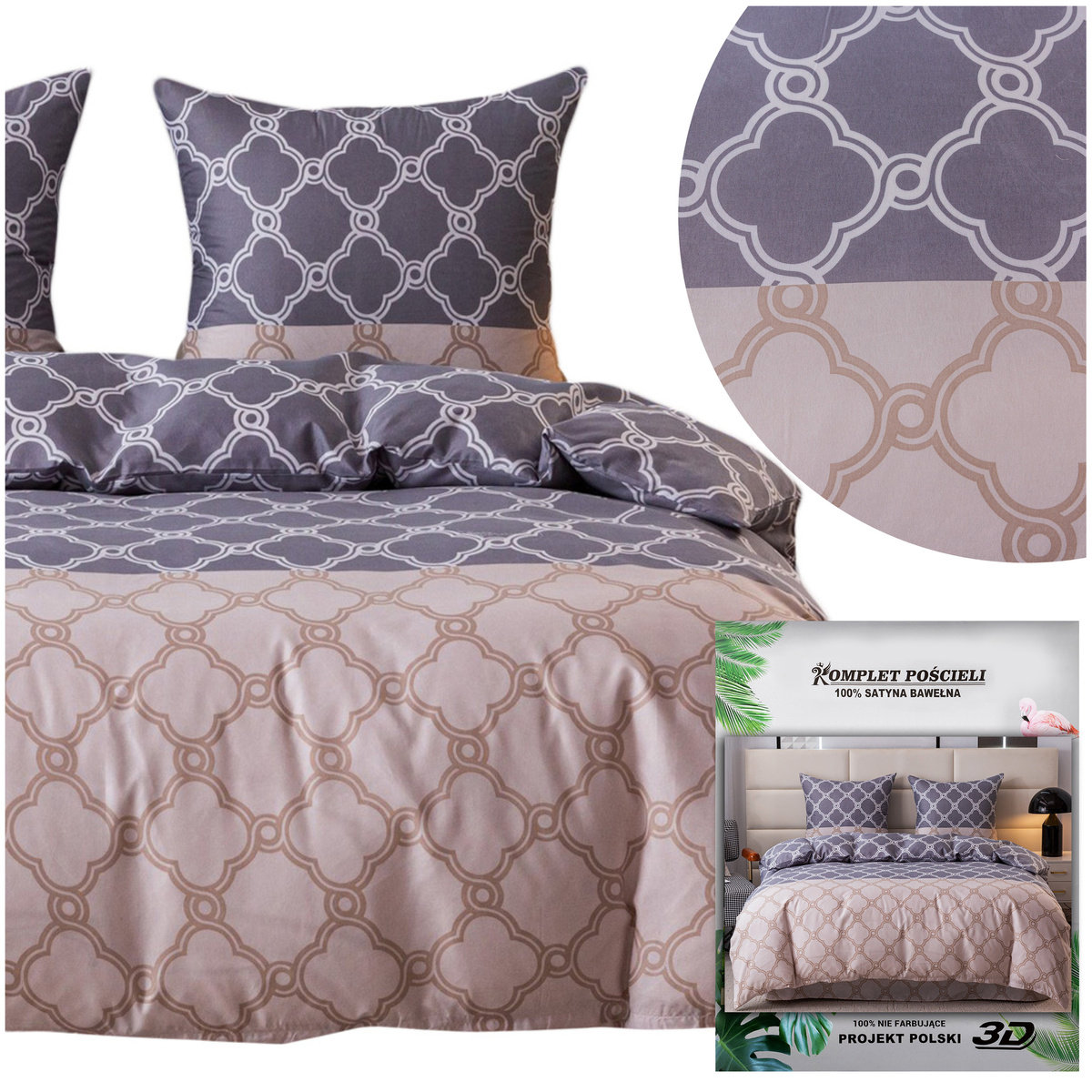 Pościel 160 x 200 3cz Satynowa Maria 3081