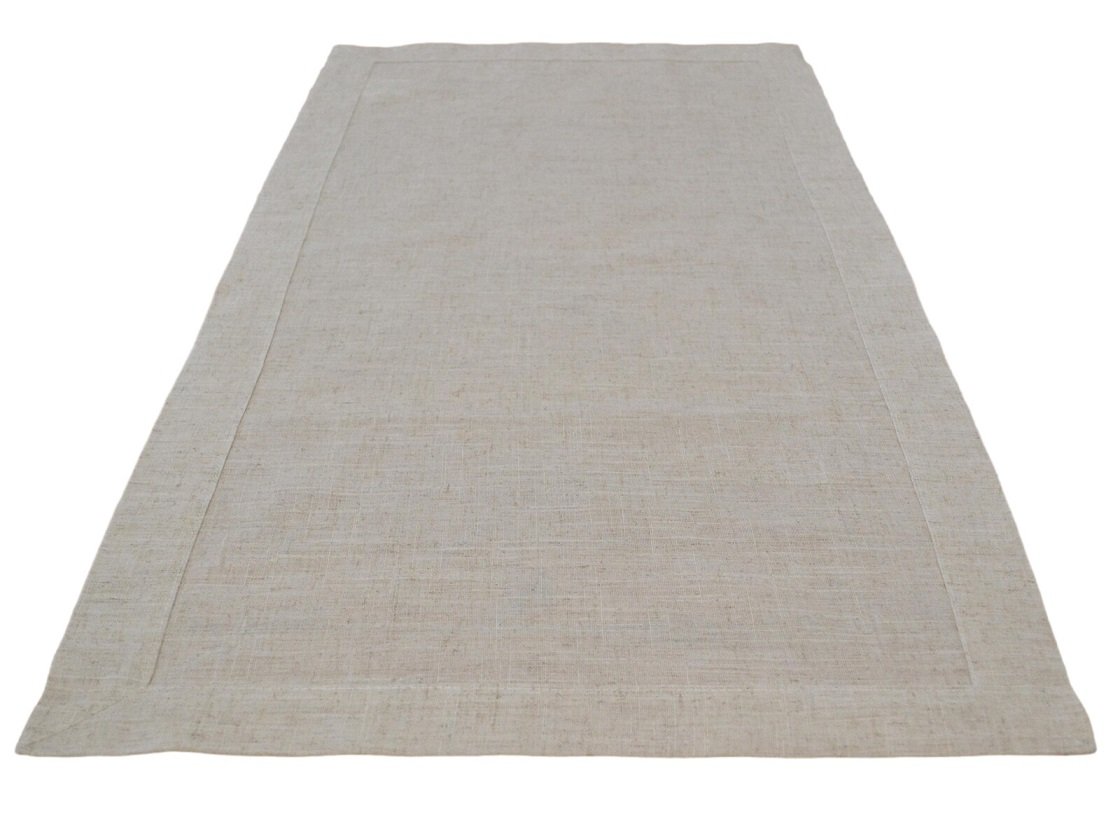 Obrus serweta kwadratowa Natura z lnem boho 85x85 beżowy