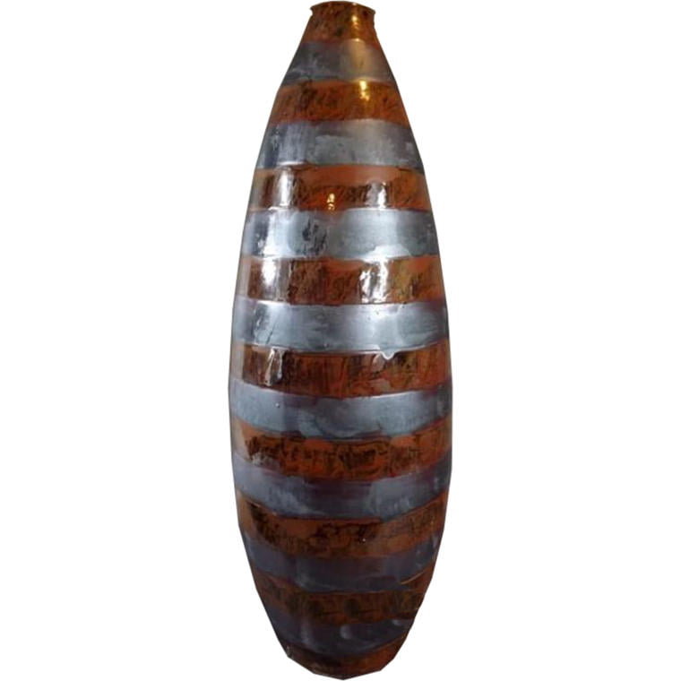 Wazon ceramiczny w brązowe pasy, z kolekcji kamien