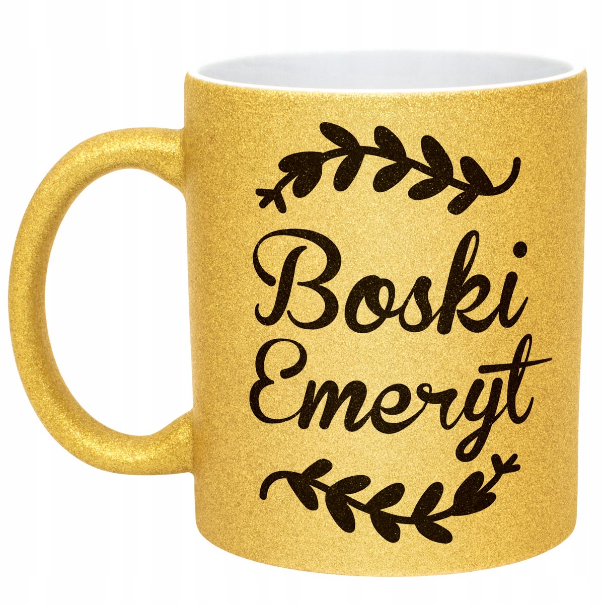 Złoty kubek brokatowy Z okazji Emerytury Dla Emeryta Prezent