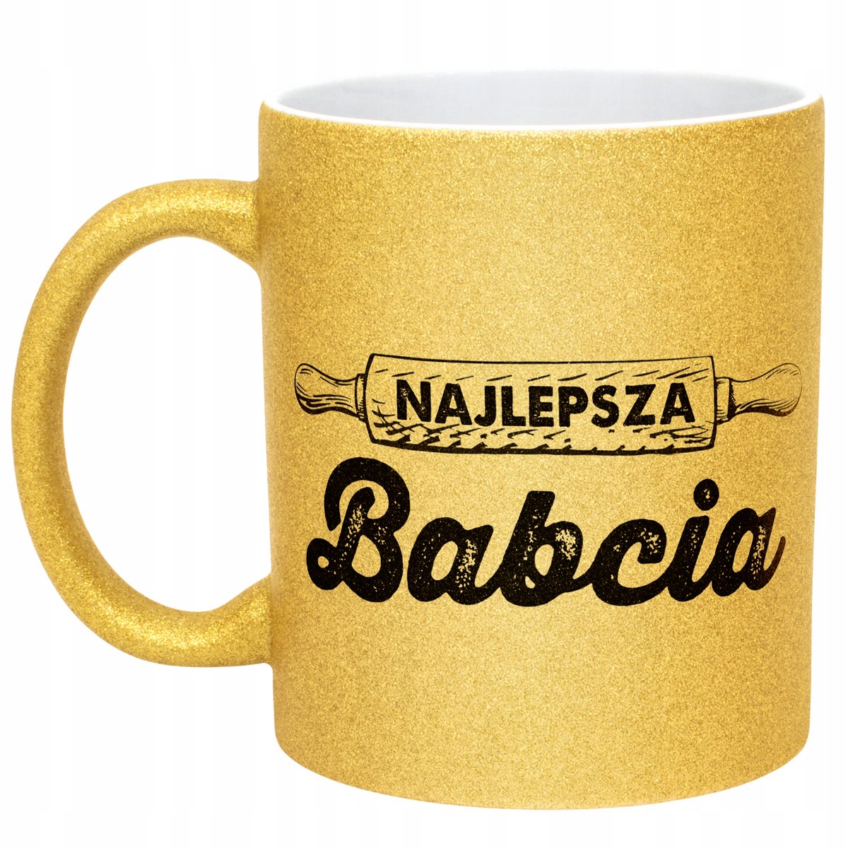 Złoty kubek brokatowy Dzień Babci Dla Babci Prezent Upominek