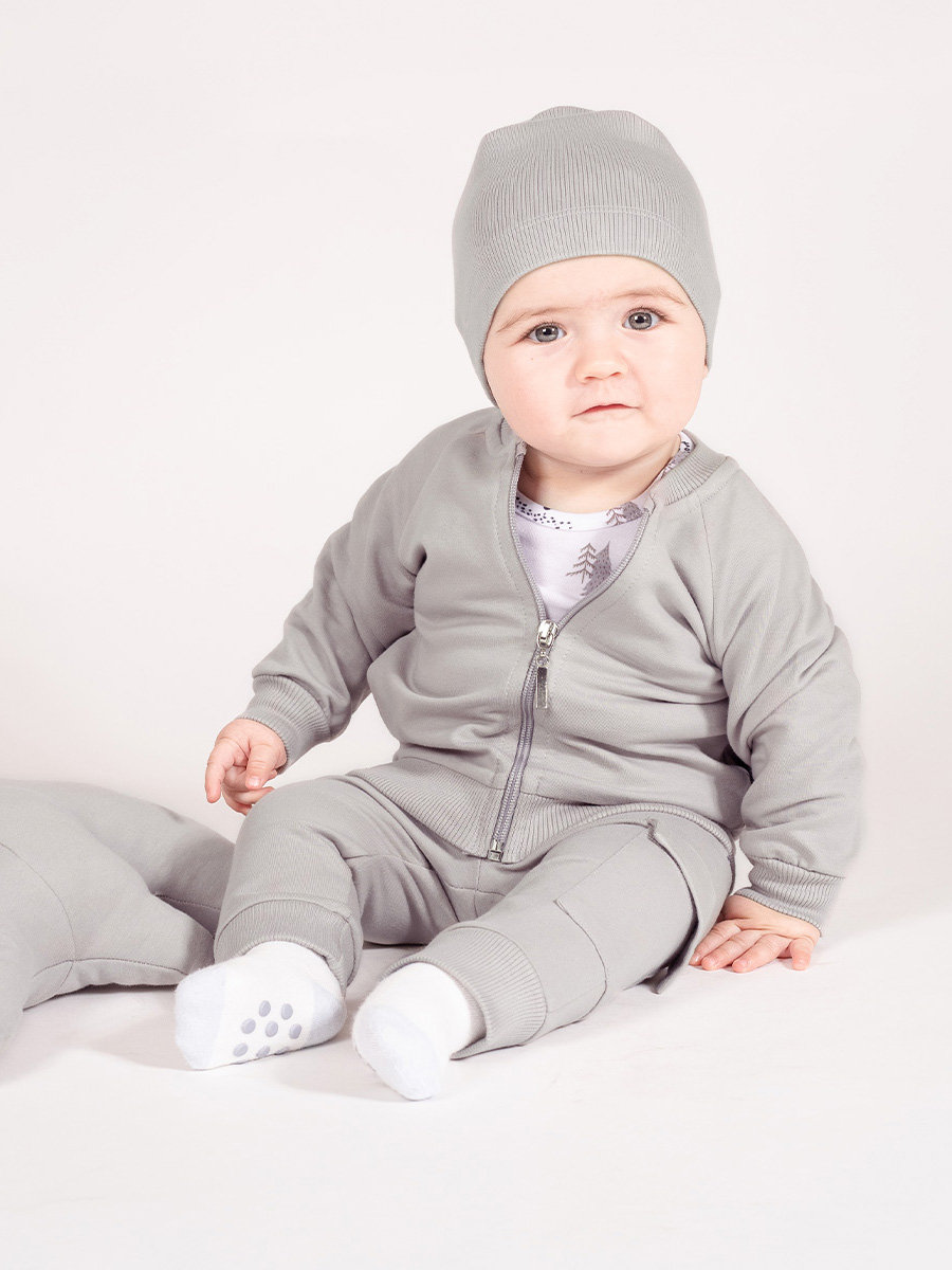 Chłopięca bluza rozpinana szara Nicol,r.122