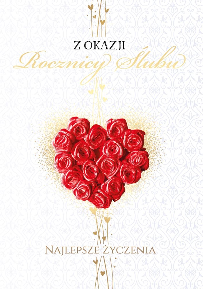 Kartka z okazji Rocznicy Ślubu pięknie zdobiona DK1234