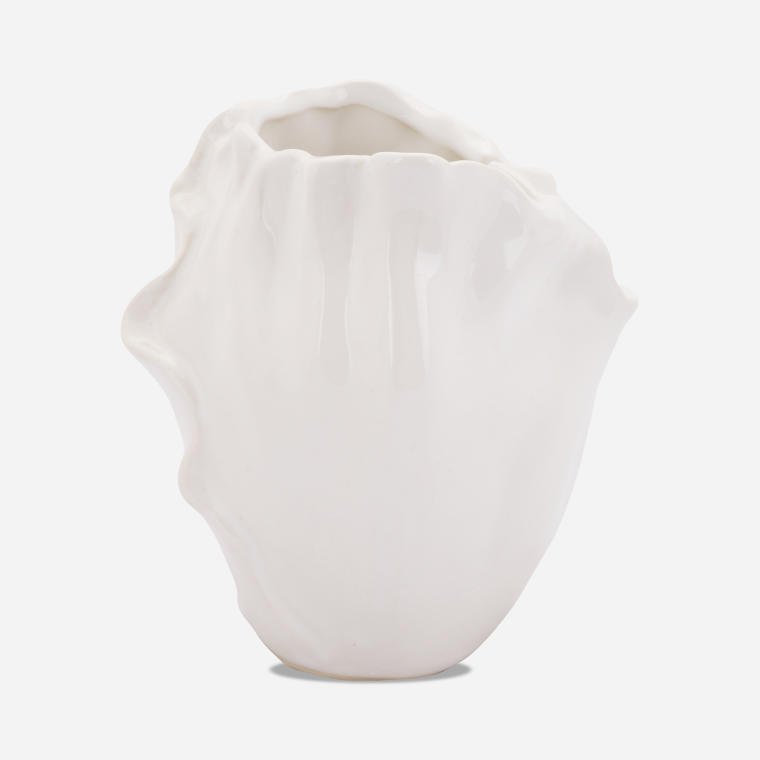 Wazon ceramiczny Biała Piękność w kształcie płatka