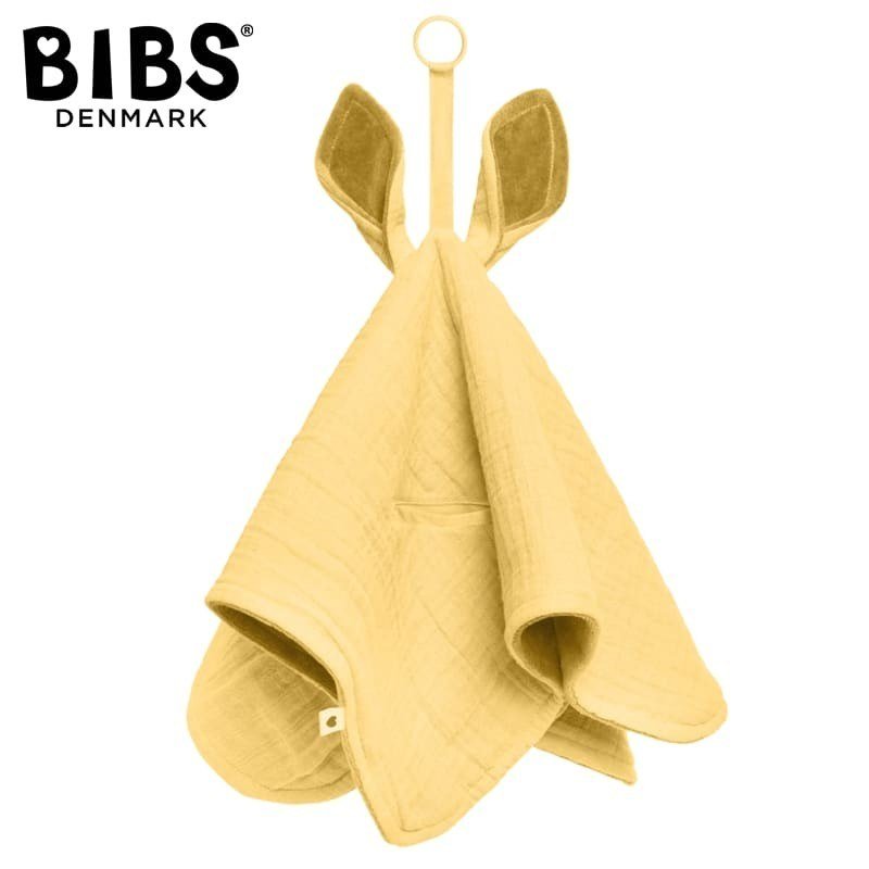 BIBS CUDDLE CLOTH KANGAROO PALE BUTTER Pieluszka przytulanka z zawieszką na smoczek