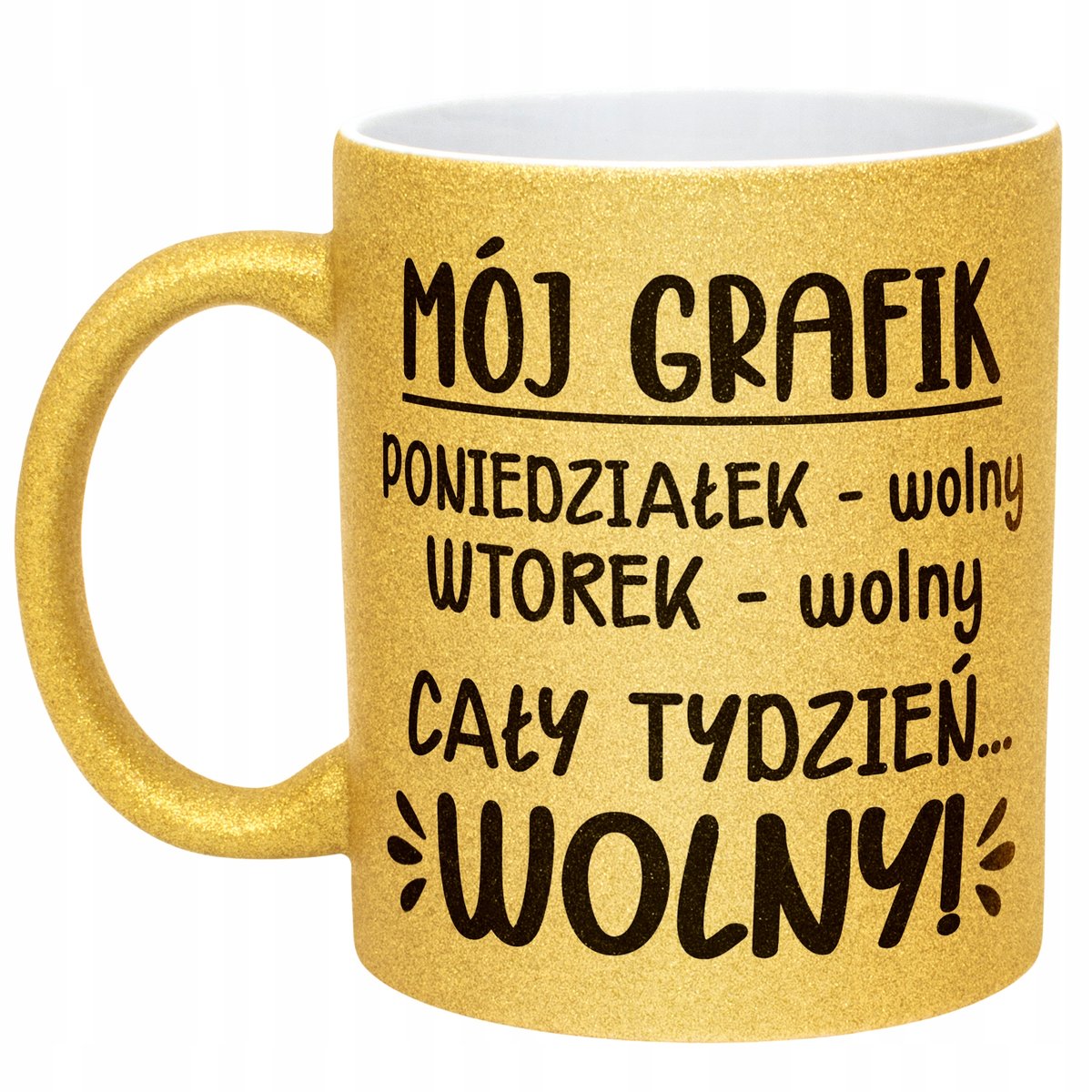 Złoty kubek brokatowy Z okazji Emerytury Dla Emeryta Emerytki Prezent