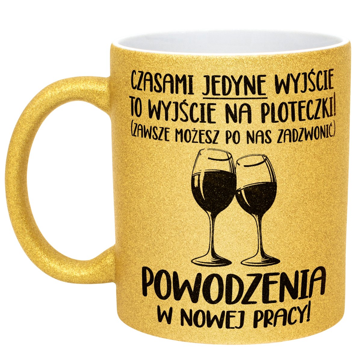 Złoty kubek brokatowy Na Pożegnanie Odejście z Pracy Zabawny Prezent