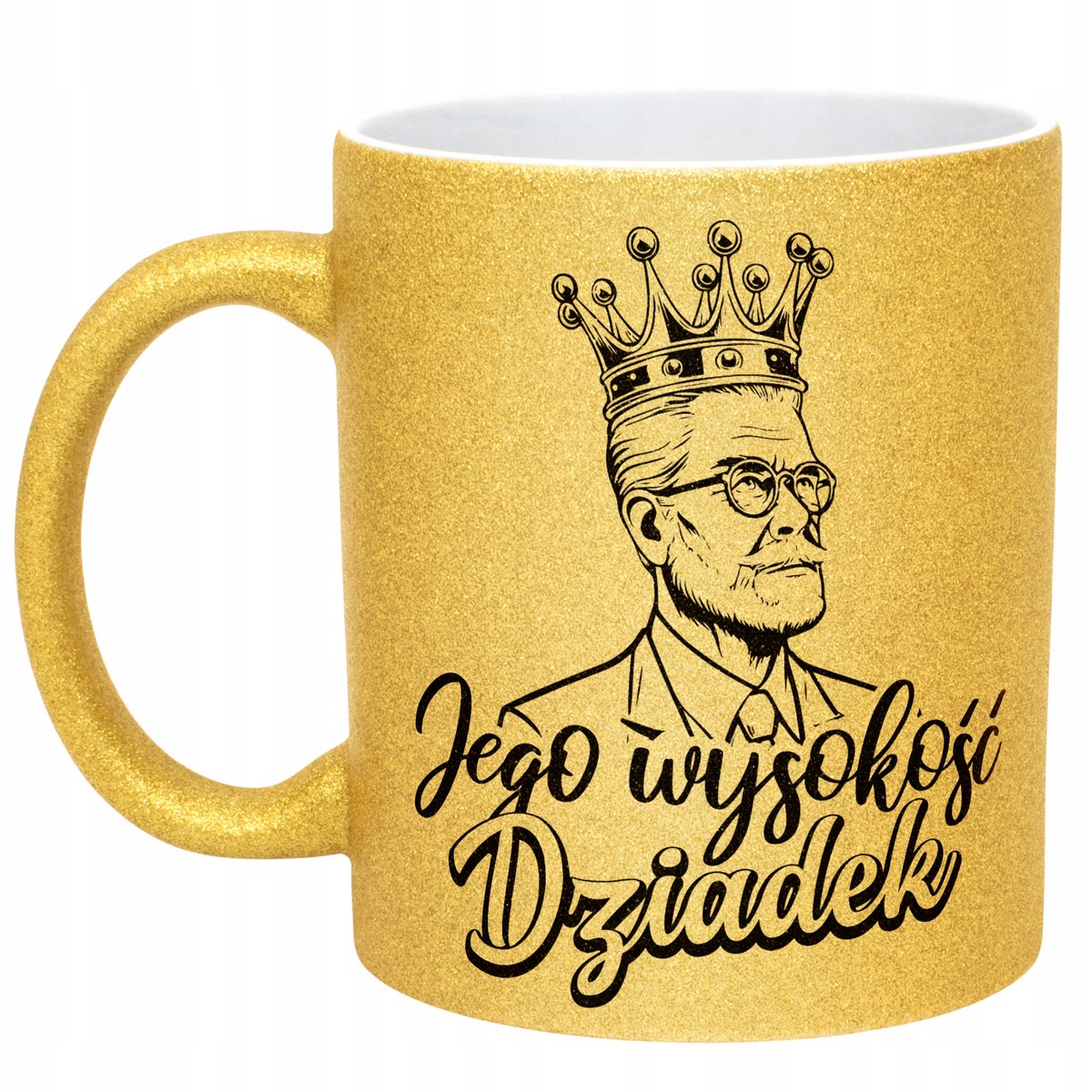 Złoty kubek brokatowy Dzień Dziadka Dla Dziadka Prezent Upominek