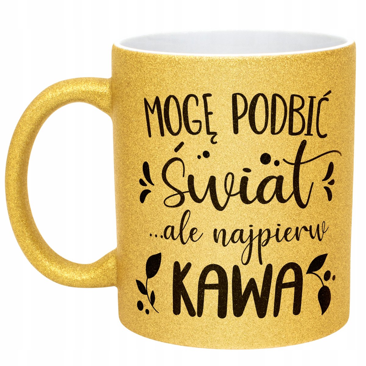 Złoty kubek brokatowy Dzień Kobiet Zabawny Prezent Upominek Dla Kobiety