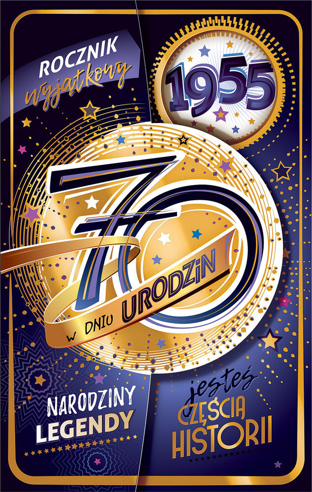 Kartka na 70 urodziny dla urodzonych w 1955r PS48