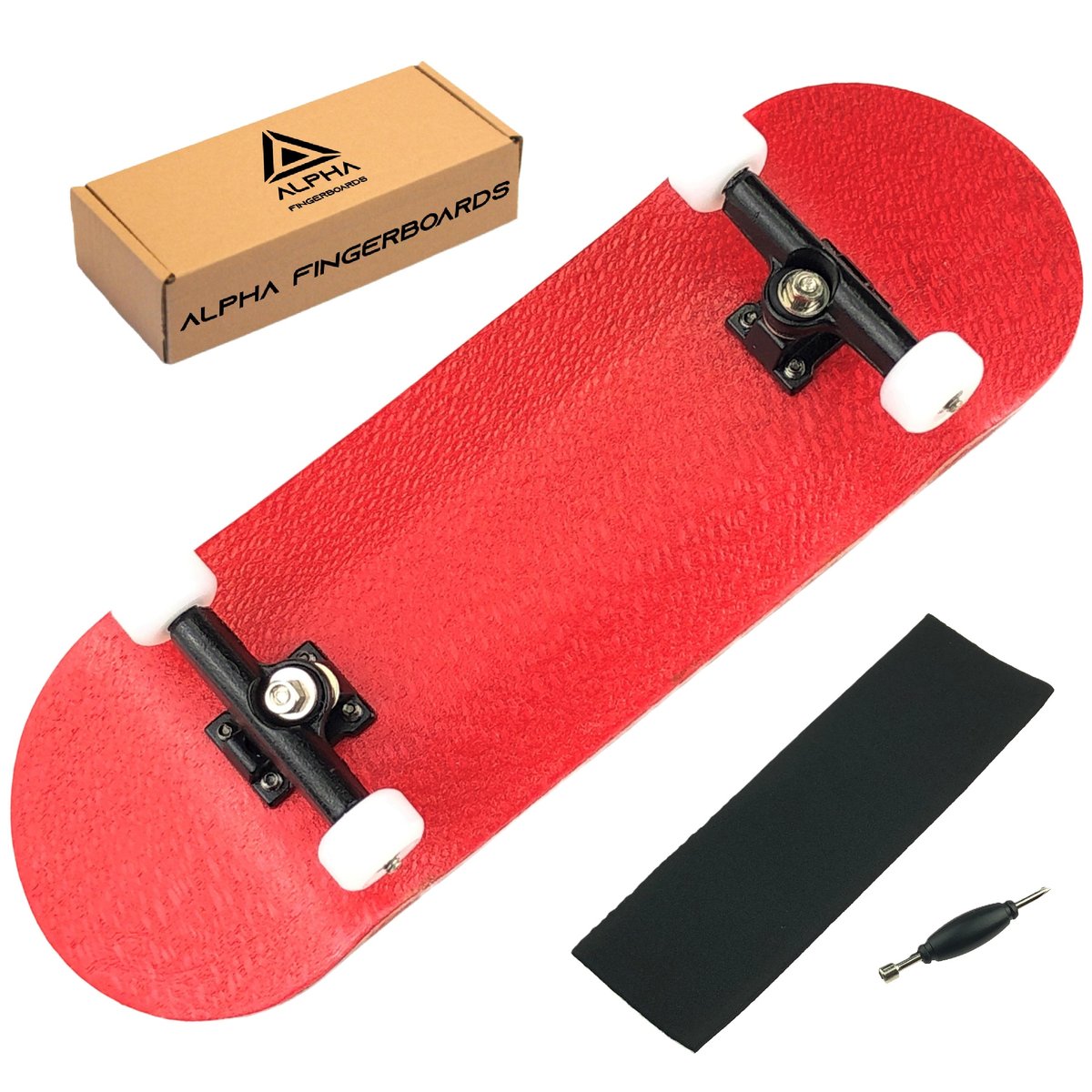 FINGERBOARD ALPHA KOMPLETNY SET DREWNIANY MINI DESKOROLKA TRUCKI ŁOŻYSKA