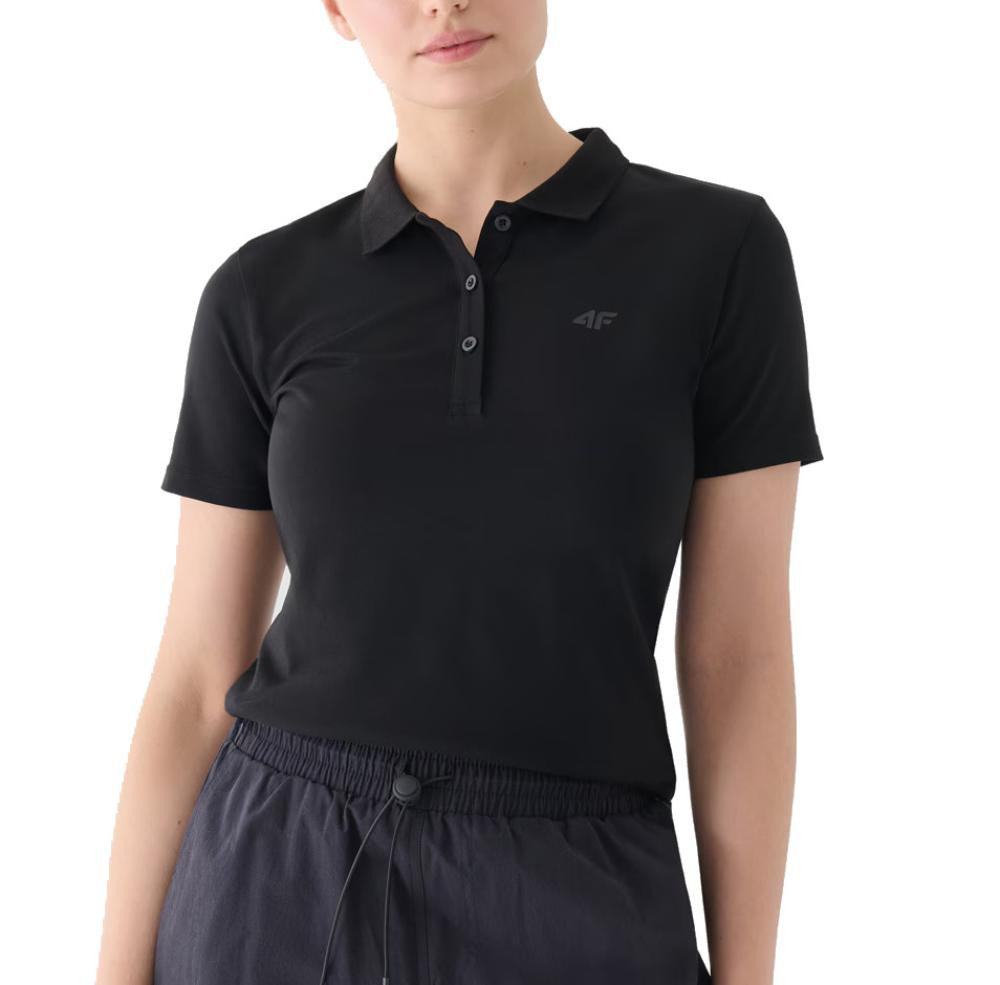 Koszulka damska polo 4F WMM00TPTSF514 - czarna XXL